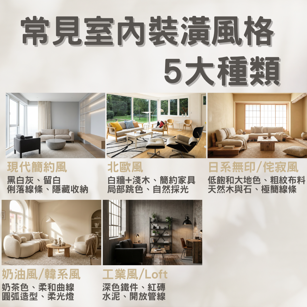 常見的室內裝潢風格有哪些