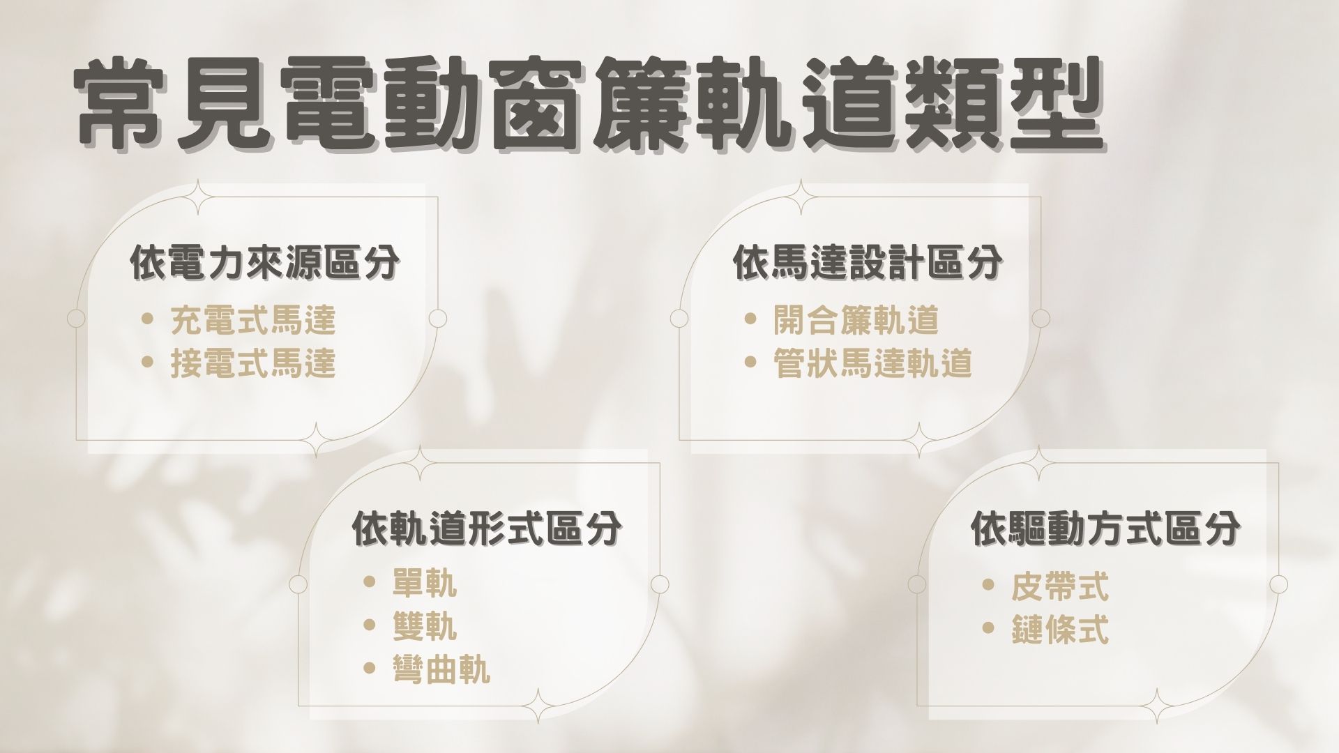 電動窗簾軌道類型